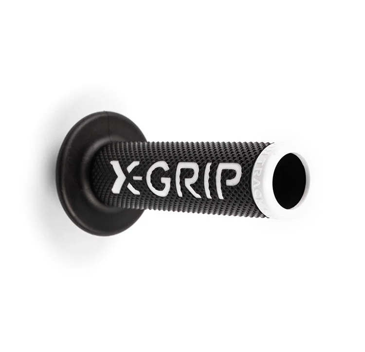 Грипсы X-GRIP BRAAAAP Grips открытые черно белые с отверстиями под защиту рук