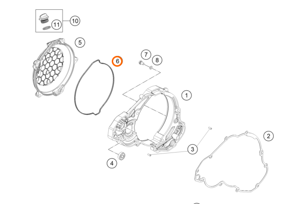 Прокладка крышки сцепления KTM OEM A48030027000 EXC TBI 2024-2026