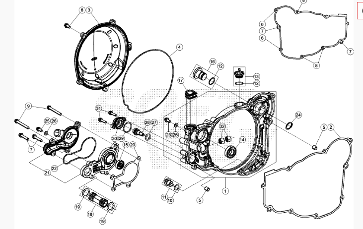 Прокладка крышки сцепления Beta OEM 026.01.041.00.00 RR Xtrainer 2t 2015-2026 4-ая позиция на фото