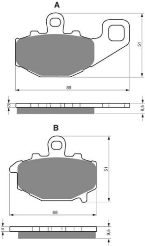 Комлект тормозных колодок GoldFren 093 S3